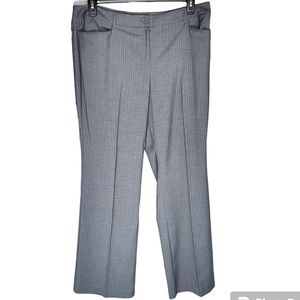 New York & Company Stretch Gray Pinstripes Dress Pants Straight City Stretch 16
